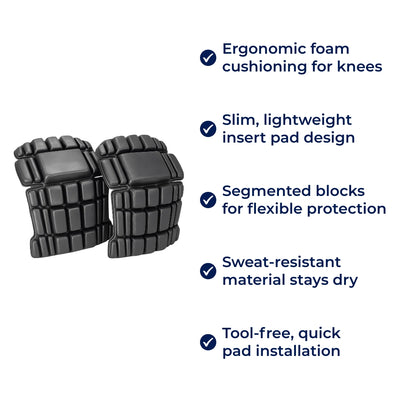 TradeKnee | Work Knee Pads – Foam-Cushion Comfort – Slim-Profile Insert – Alleviates Pressure & Improves Mobility for Tradesmen on the Job