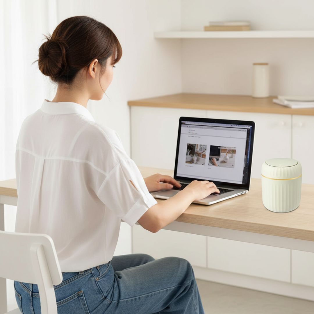 NeatBin | Desktop Bin – Odour-Sealing Lid – Durable Removable Inner Bucket – Compact Space-Saving Design – Keeps Desks Clean & Fresh