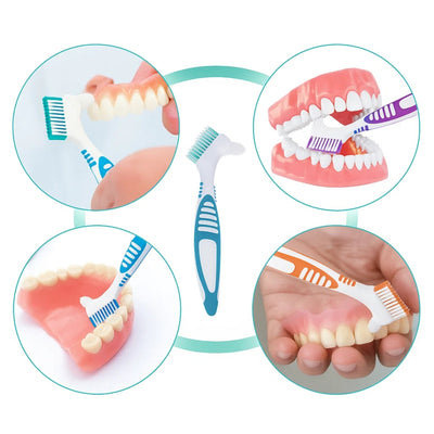 DentureEase | Denture Cleaning Brush – Soft Bristle Dual-Head – Anti-Slip Handle – Scratch-Free Cleaning – Fresh Breath for Seniors