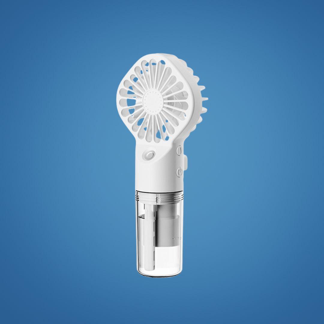 CoolMist | Misting Handheld Fan – Portable Cooling Mist Spray – Transparent Tank – USB Rechargeable – Beat Heat & Stay Cool Outdoors