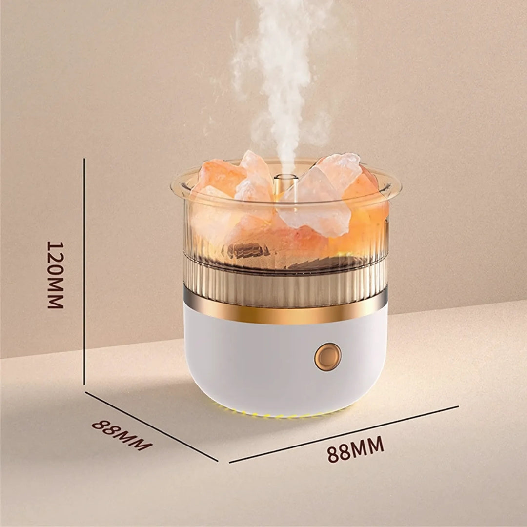 SereniGlow Crystal Salt Humidifier | USB Aroma Diffuser – Night Light & Air Purifier – For Relaxation, Stress Relief & Improved Air Quality