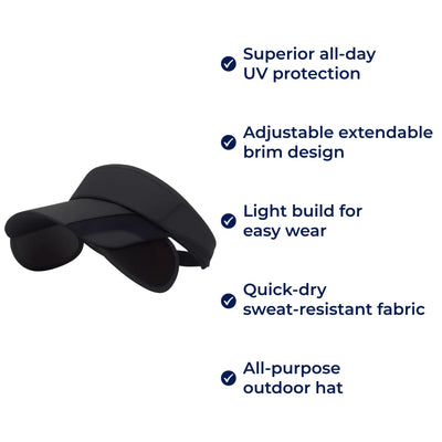 SunGuard | Sun Protection Visor Hat – Extendable Brim – Breathable Mesh – Lightweight UV Shield for Outdoor Walking & Beach Comfort