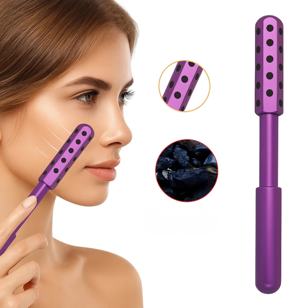 ContourEase | Face Roller Massager – Depuff & Lift Skin – Smooth Metal Cooling Design – Boost Circulation & Glow for Cheeks Neck Face