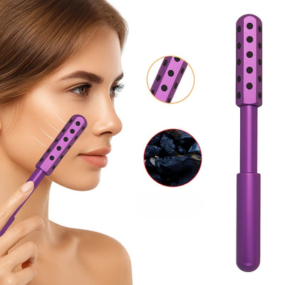 ContourEase | Face Roller Massager – Depuff & Lift Skin – Smooth Metal Cooling Design – Boost Circulation & Glow for Cheeks Neck Face