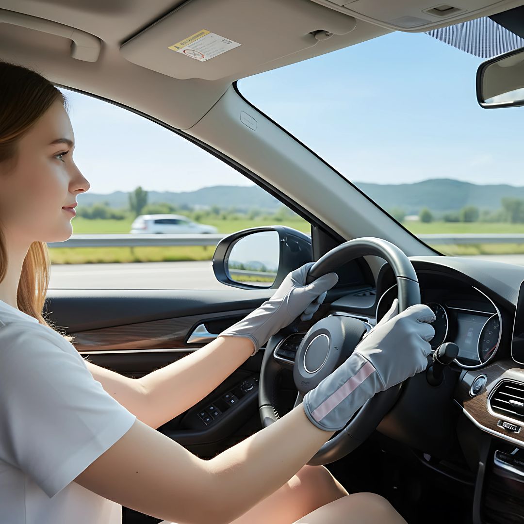 SunGuard | UV Protection Gloves – Breathable Cooling Fabric – Open Finger Touchscreen – Lightweight Comfort – Outdoor Driving & Cycling