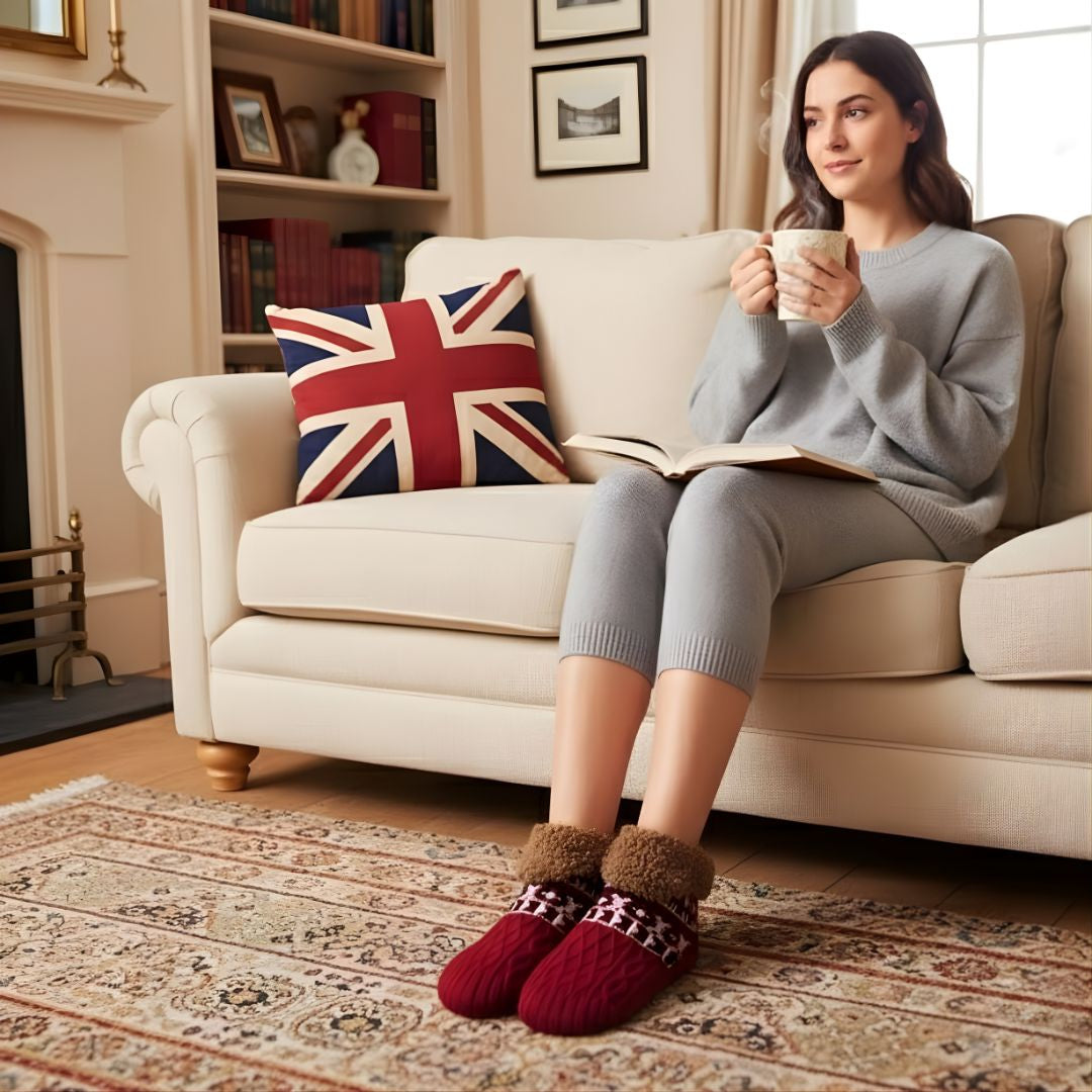 CosyNest | Thermal Slipper Socks – Fleece Lined – Non-Slip Grip – Stay Warm and Steady – Ultimate Comfort and Safety for Cold Floors