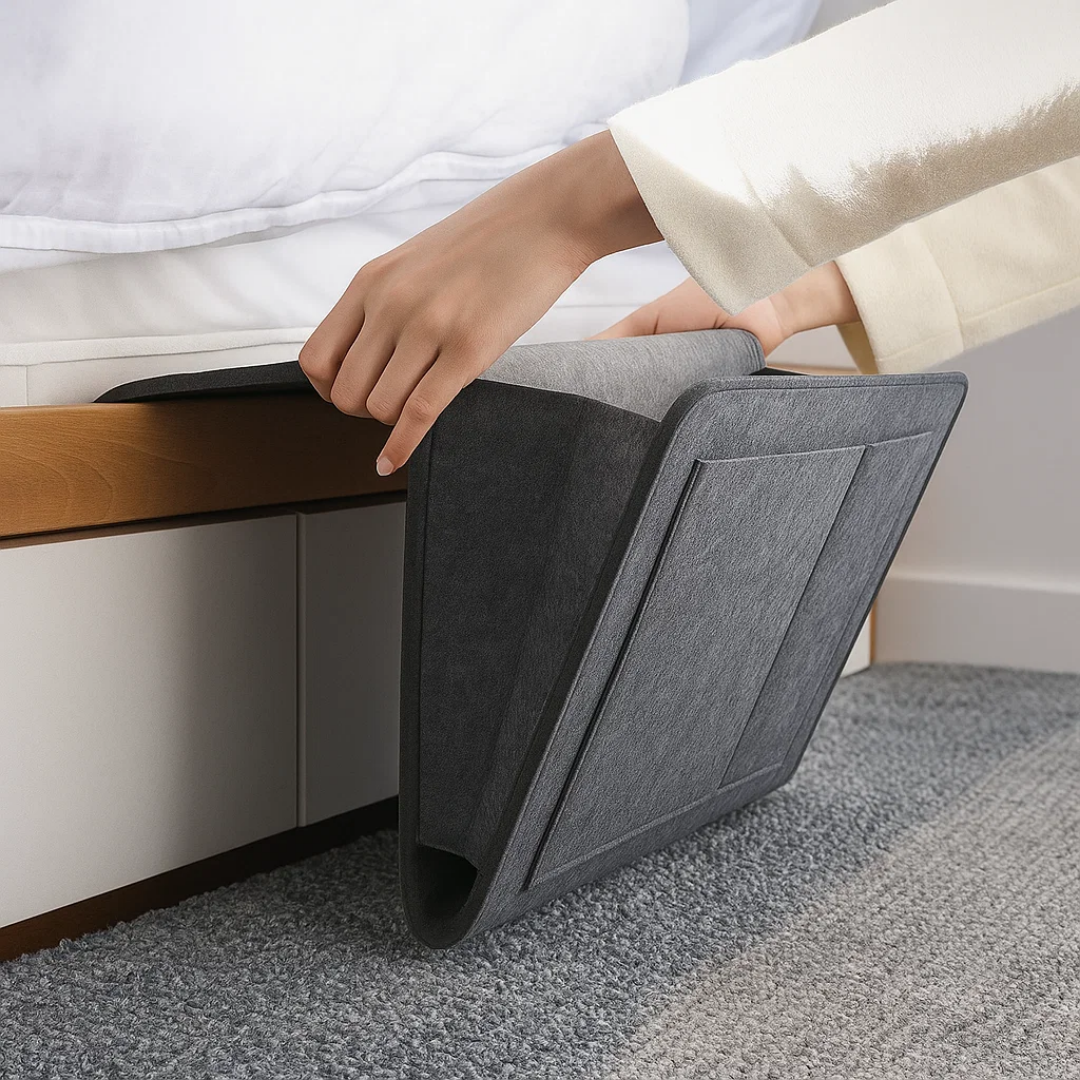 BedEase | Bedside Organiser Caddy – Essentials Within Reach – Thick Felt Durable Material – Save Space Stay Organised & Enjoy Nighttime Comfort