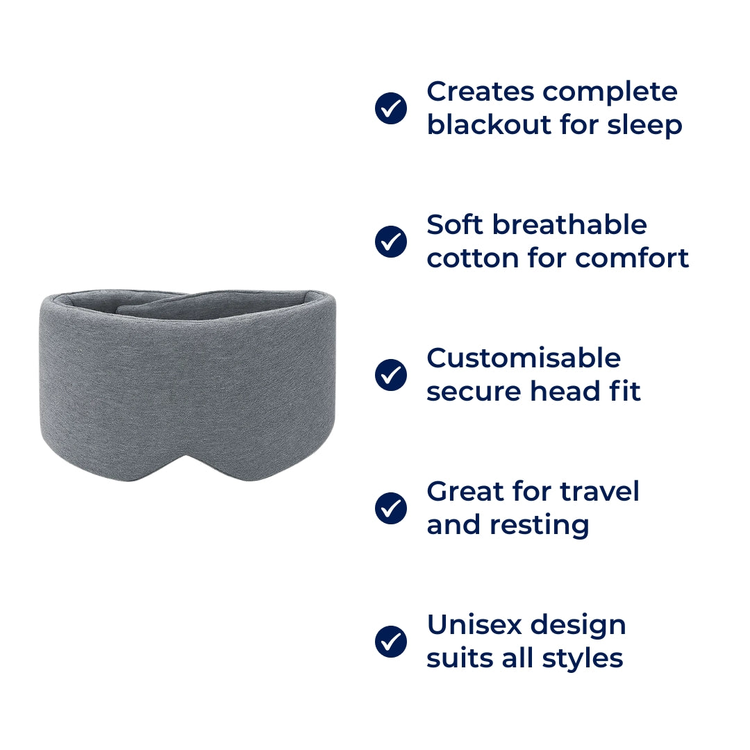 Sleepright | Blackout Sleep Mask – Total Light Blocking – Soft Cotton Comfort – Breathable Fit – Blocks All Light for Travel, Naps & Deep Sleep