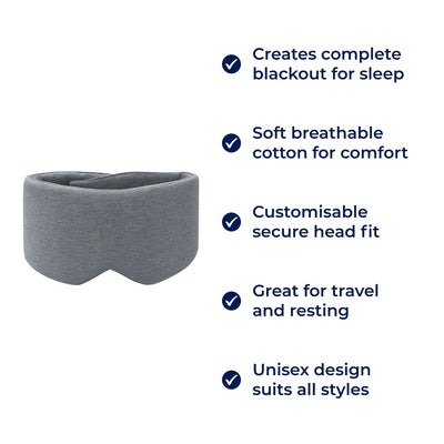 Sleepright | Blackout Sleep Mask – Total Light Blocking – Soft Cotton Comfort – Breathable Fit – Blocks All Light for Travel, Naps & Deep Sleep