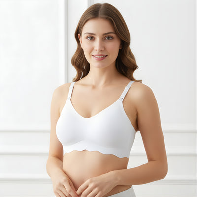 MumEase | Wireless Nursing Bra – One-Hand Snap Access – Ultra-Thin Breathable Support – All-Day Comfort for Breastfeeding Mums