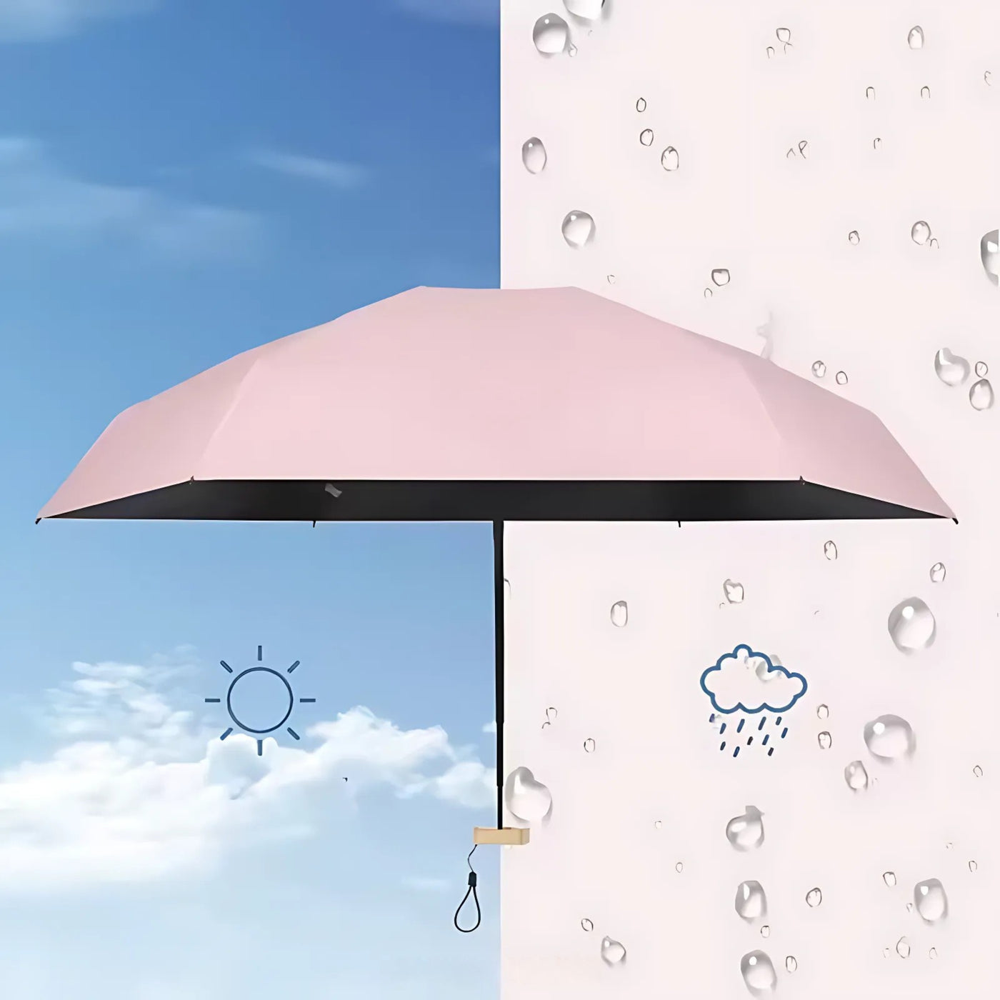 UrbanBrolly | Mini UV Folding Umbrella – UPF 50+ Sun Protection – Water‑Repellent – Lightweight Pocket‑Size Travel Use