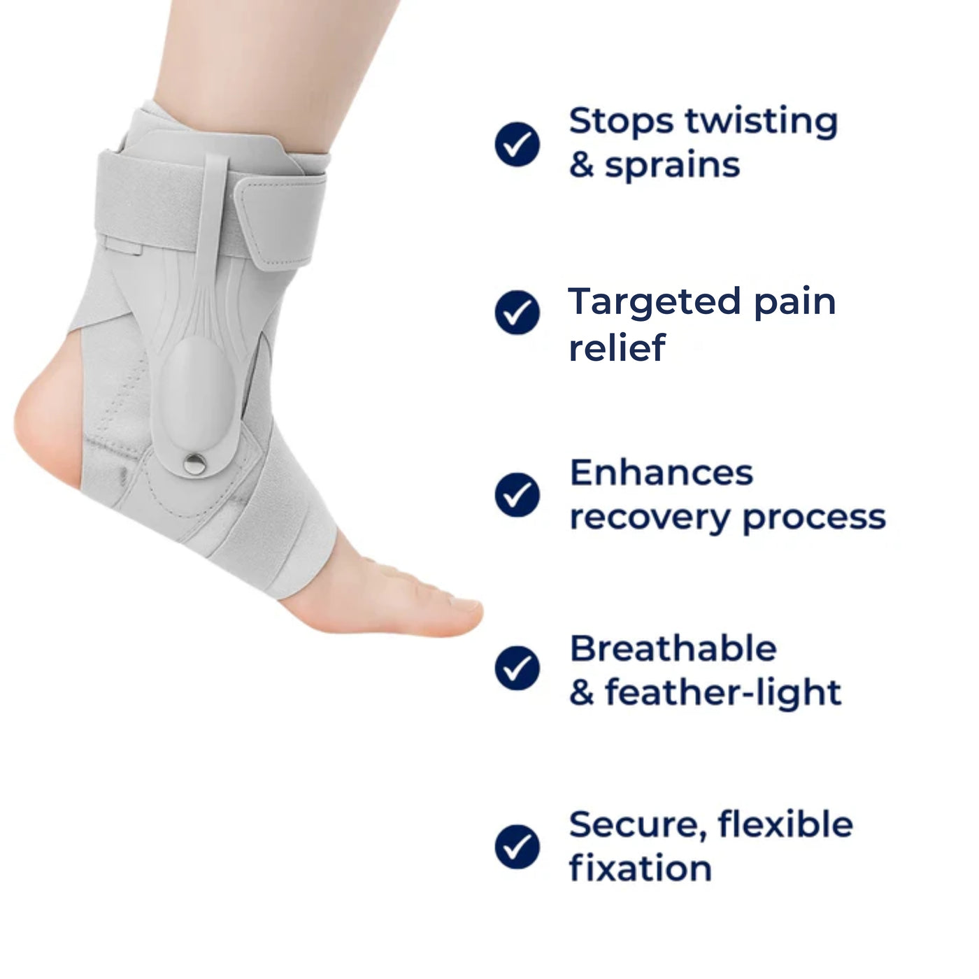 StabilEase Ankle Support Brace – Prevents Twisting – Breathable Lightweight – Pain Relief – Injury Recovery – Everyday Comfort