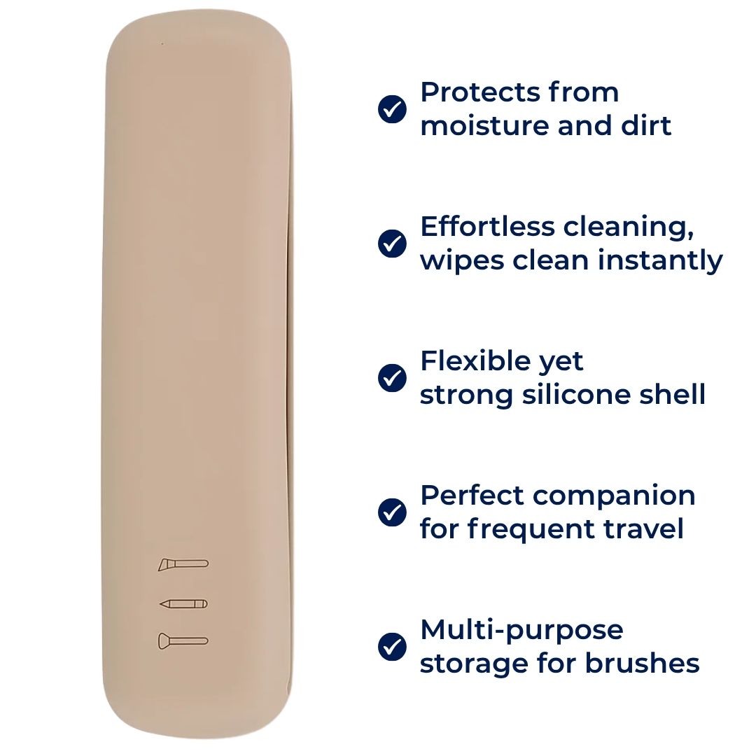 BrushVault | Travel Makeup Brush Bag – Organise & Protect Your Brushes – Dust- & Water-Resistant Silicone Case – Keep Clean & Tangle-Free