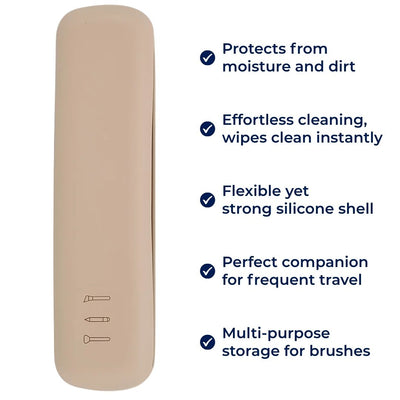 BrushVault | Travel Makeup Brush Bag – Organise & Protect Your Brushes – Dust- & Water-Resistant Silicone Case – Keep Clean & Tangle-Free