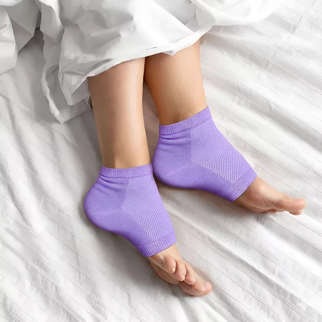 HeelEase | Gel Heel Repair Socks – Moisturising Gel Lining – Cushioned Open-Toe – Softens Cracked Heels Overnight – For Foot Relief Comfort