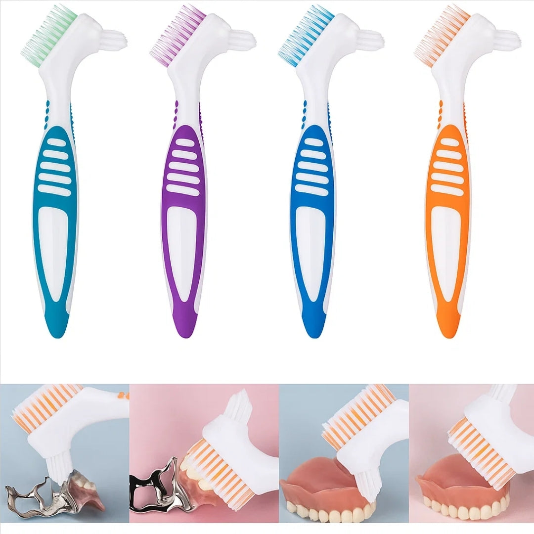DentureEase | Denture Cleaning Brush – Soft Bristle Dual-Head – Anti-Slip Handle – Scratch-Free Cleaning – Fresh Breath for Seniors