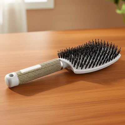 GleamGlide | Detangling Hair Brush – Quick Knot‑Free Detangling – Nylon Bristles with Scalp Massage Tips – For Thick or Curly Hair