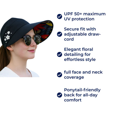 SunGuard | Wide‑Brim UPF Sun Hat – Adjustable Draw‑Cord – Lightweight Breathable Fabric – Summer UV Protection for Beach & Garden