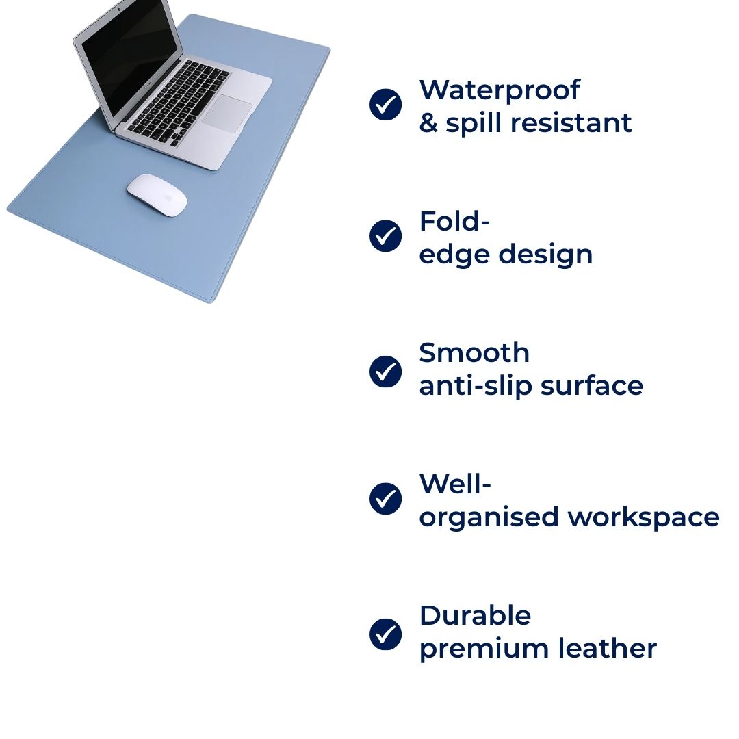 Deskguard | Desk Mat – Waterproof Fold-Edge – Spill Resistance - Well-Organised Workspace - Smooth Anti-Slip Surface for Home and Office