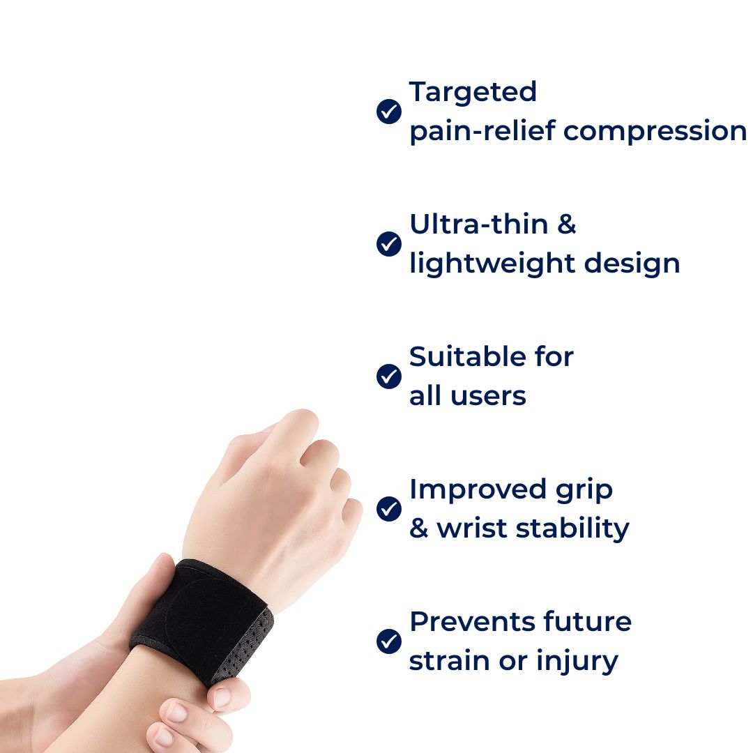FlexWrist | Wrist Support – Pain-Relief Compression – Ultra-Thin & Breathable – Reduces Fatigue & Boosts Comfort for Typists & Athletes