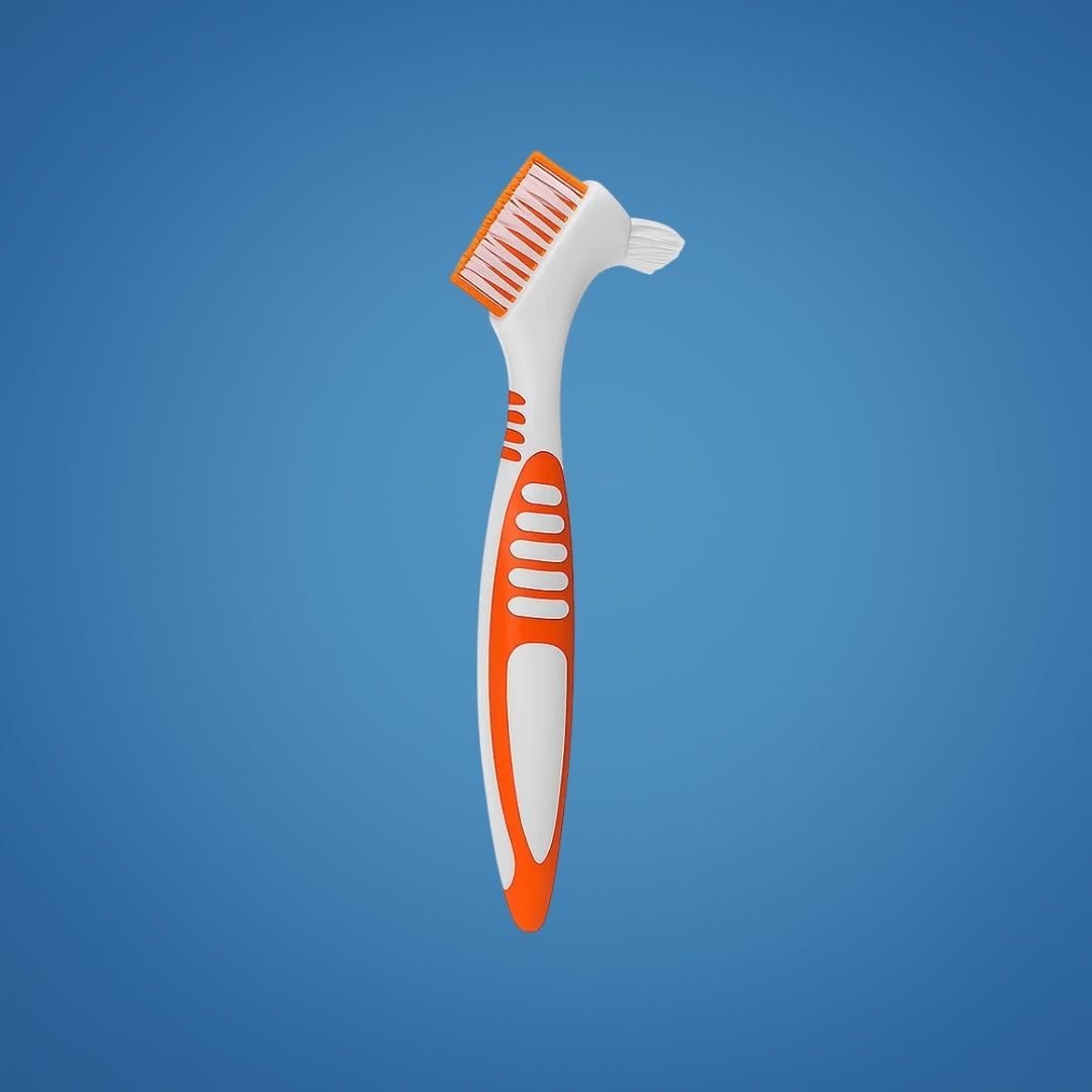DentureEase | Denture Cleaning Brush – Soft Bristle Dual-Head – Anti-Slip Handle – Scratch-Free Cleaning – Fresh Breath for Seniors