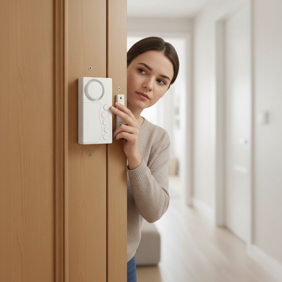 SecureSense | Door Opening Alarm Sensor – Instant Alert Modes – 108dB Loud Slim Design – Easy Install – Protect Kids & Home Security