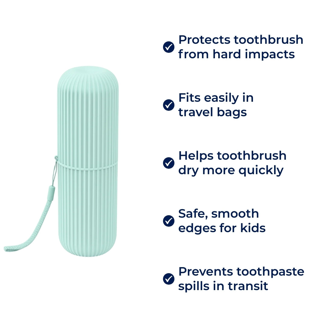 PackDental | Travel Toothbrush Case – Mouthwash Cup Included – Compact Dust‑proof Design – Hygienic Oral Care for Travel & Holidays