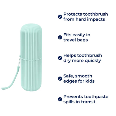 PackDental | Travel Toothbrush Case – Mouthwash Cup Included – Compact Dust‑proof Design – Hygienic Oral Care for Travel & Holidays