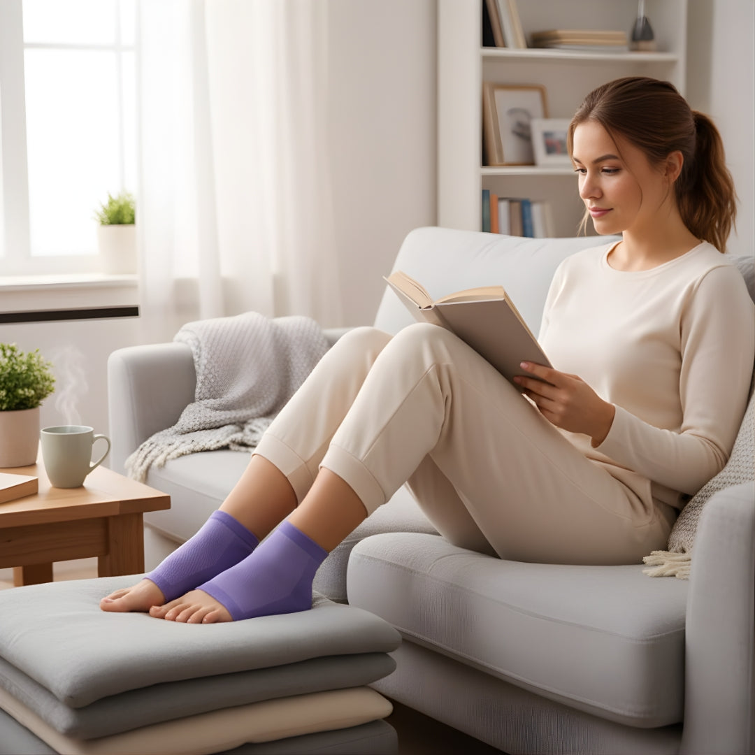 HeelEase | Gel Heel Repair Socks – Moisturising Gel Lining – Cushioned Open-Toe – Softens Cracked Heels Overnight – For Foot Relief Comfort