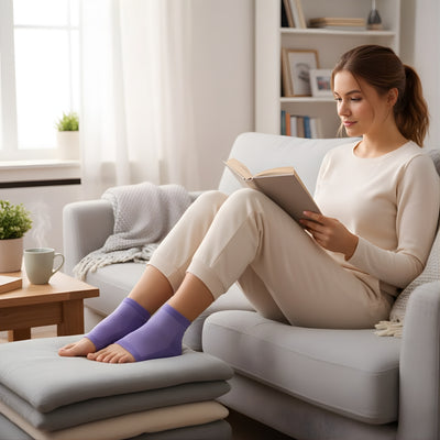 HeelEase | Gel Heel Repair Socks – Moisturising Gel Lining – Cushioned Open-Toe – Softens Cracked Heels Overnight – For Foot Relief Comfort