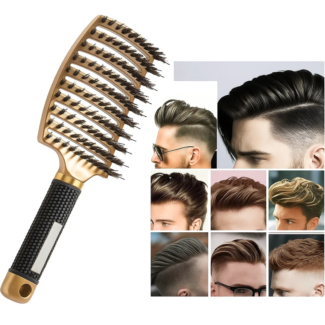 GleamGlide | Detangling Hair Brush – Quick Knot‑Free Detangling – Nylon Bristles with Scalp Massage Tips – For Thick or Curly Hair