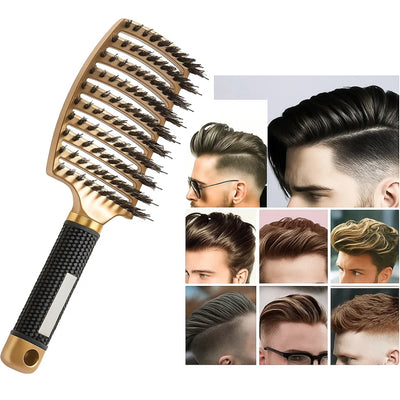 GleamGlide | Detangling Hair Brush – Quick Knot‑Free Detangling – Nylon Bristles with Scalp Massage Tips – For Thick or Curly Hair