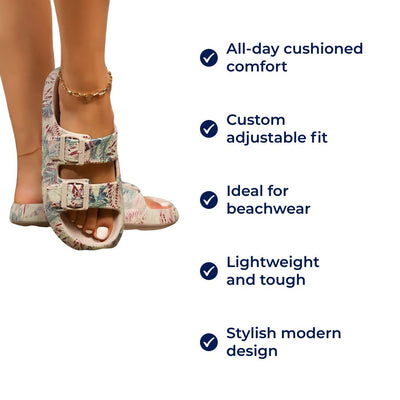 SoleEase | Women's Double Buckle Sandals – Adjustable Fit – Cushioned Footbed – Ideal for Beach & Casual Wear