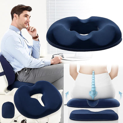 SitRelief | Donut Seat Cushion – Tailbone & Haemorrhoid Relief – Memory Foam – Washable Cover – Office, Travel, Postpartum Use