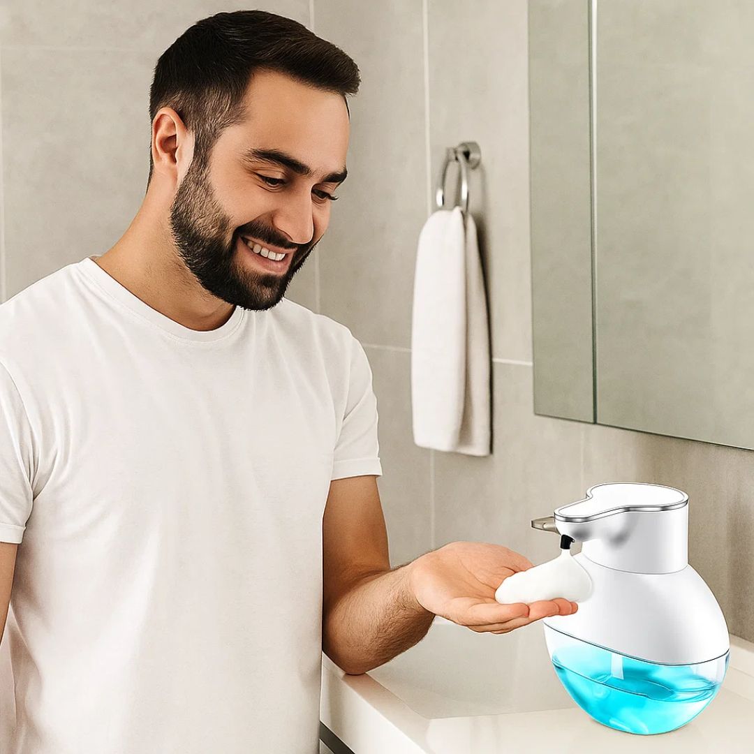 PureFoam | Touchless Foam Soap Dispenser – Infrared Sensor – IPX5 Waterproof – USB Rechargeable Hygiene