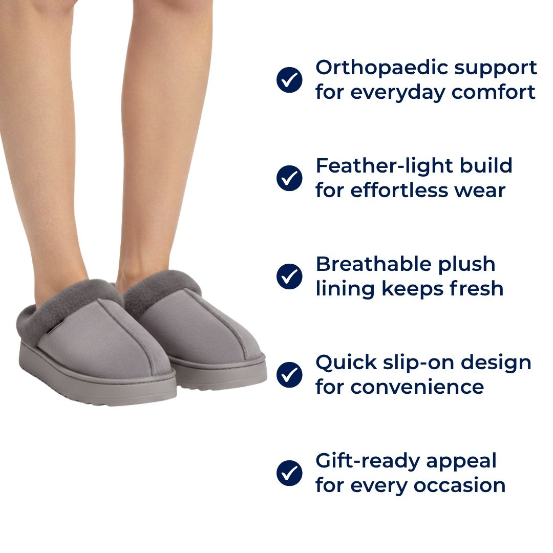 SnugSole | Warm Slippers – Thick Cushioned Sole – Plush Lining – Non-Slip Design – Maximum Comfort & Foot Support for Women Indoors