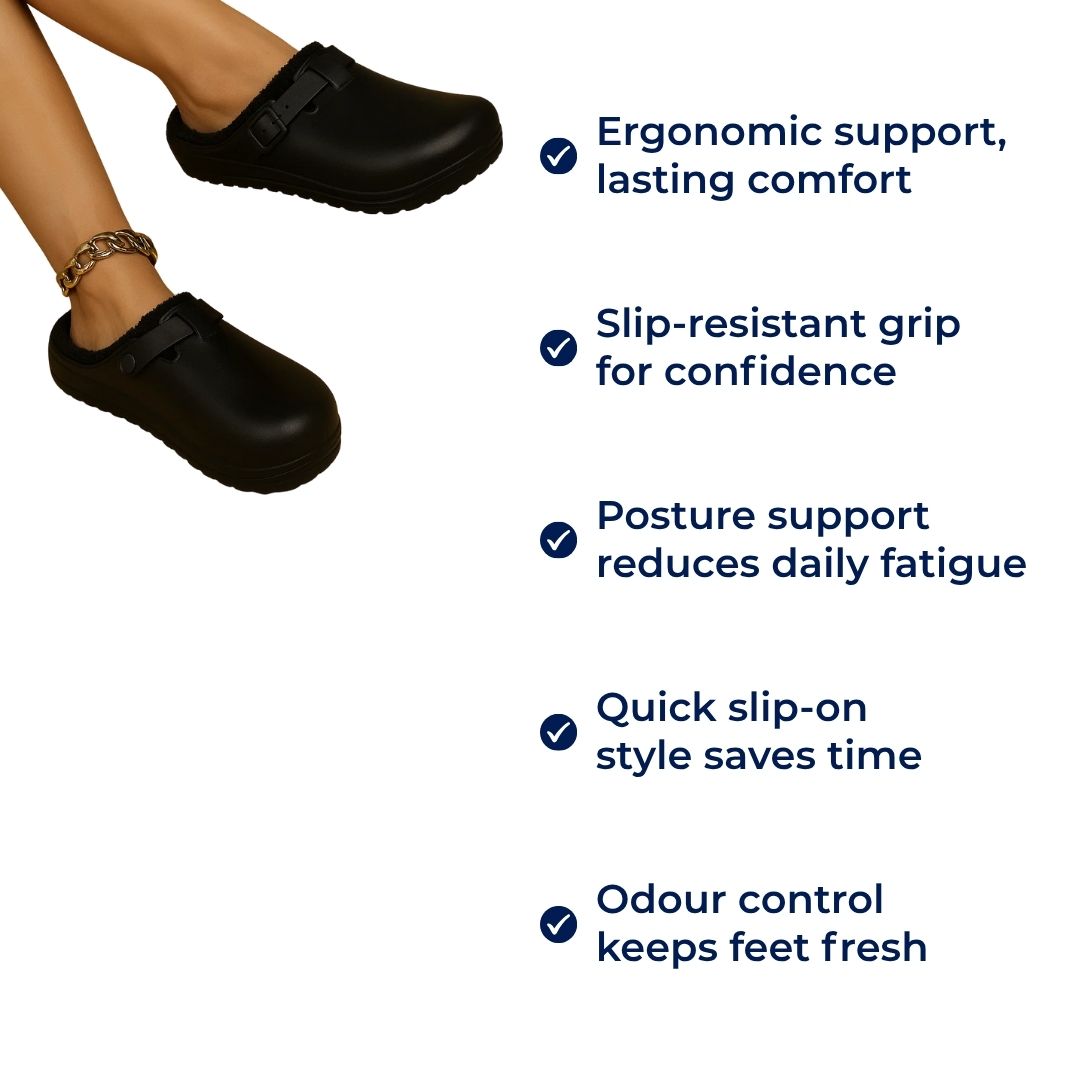 WarmStep | Nurse Shoes – Slip-Resistant Grip – Cotton-Lined Warmth – All-Day Comfort – Supportive Fit – Relieves Fatigue on Long Shifts