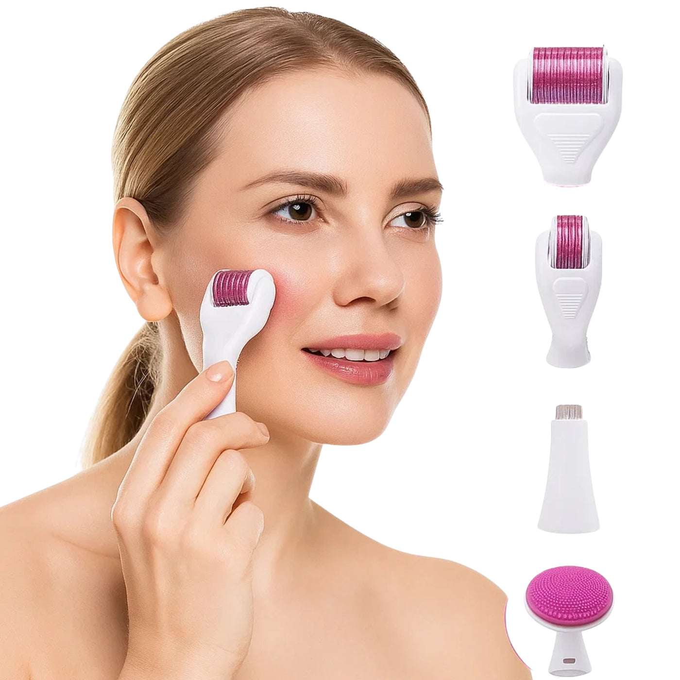 DermaGlow Microneedling Derma Roller Kit – Anti-Ageing – Titanium Needles – Home Skincare for Women