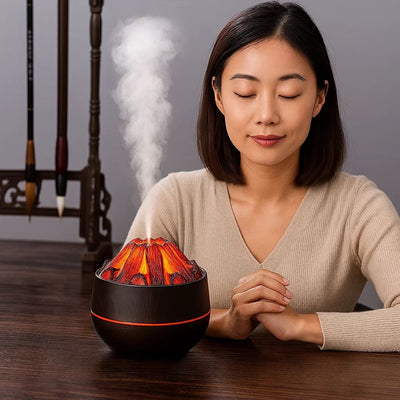 FlameMist | Essential Oil Diffuser – Flame LED – Two Mist Modes – Quiet USB Design – Home Relaxation
