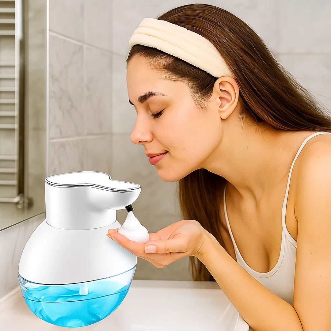 PureFoam | Touchless Foam Soap Dispenser – Infrared Sensor – IPX5 Waterproof – USB Rechargeable Hygiene
