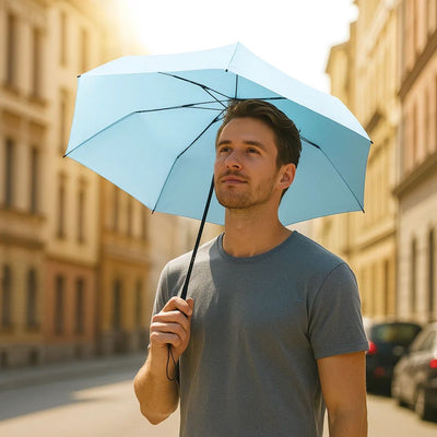 UrbanBrolly | Mini UV Folding Umbrella – UPF 50+ Sun Protection – Water‑Repellent – Lightweight Pocket‑Size Travel Use