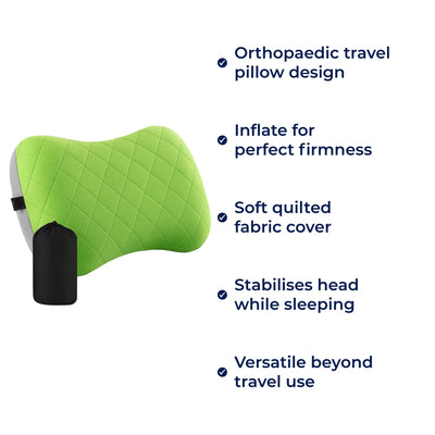 TravelEase | Travel Neck Pillow – Ergonomic Neck Support – Inflatable & Lightweight – Eases Neck Pain – Compact for Flights & Train