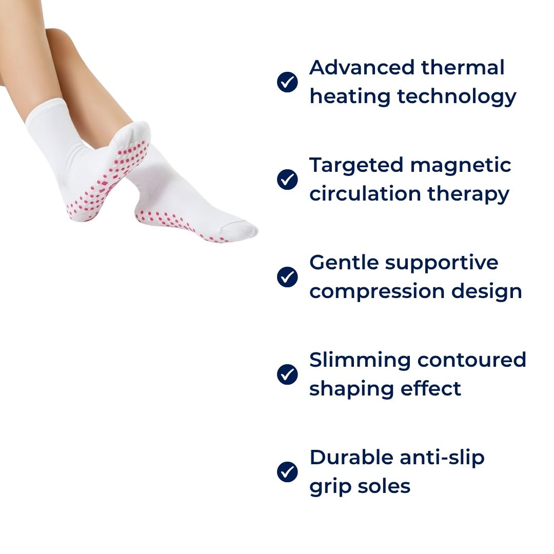 SlimTherm | Self-Heating Socks – Magnetic Therapy – Breathable Slimming Thermal Socks for Cold Feet Relief – Boosts Circulation & Comfort