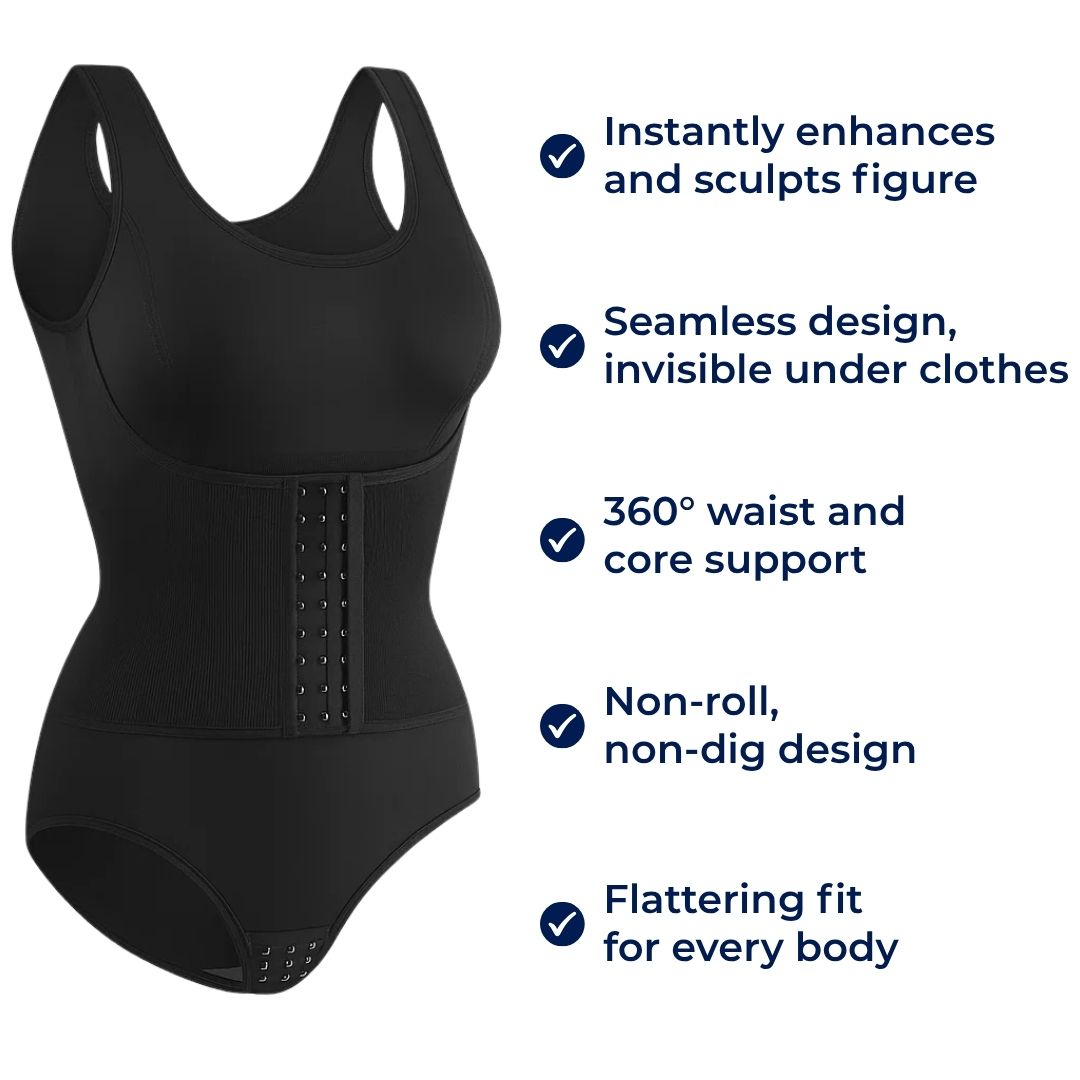SculptEase | Tummy Control Bodysuit – Waist Trainer Shapewear – Seamless Breathable Fabric – Smooths Curves, Flattens Tummy & Boosts Confidence
