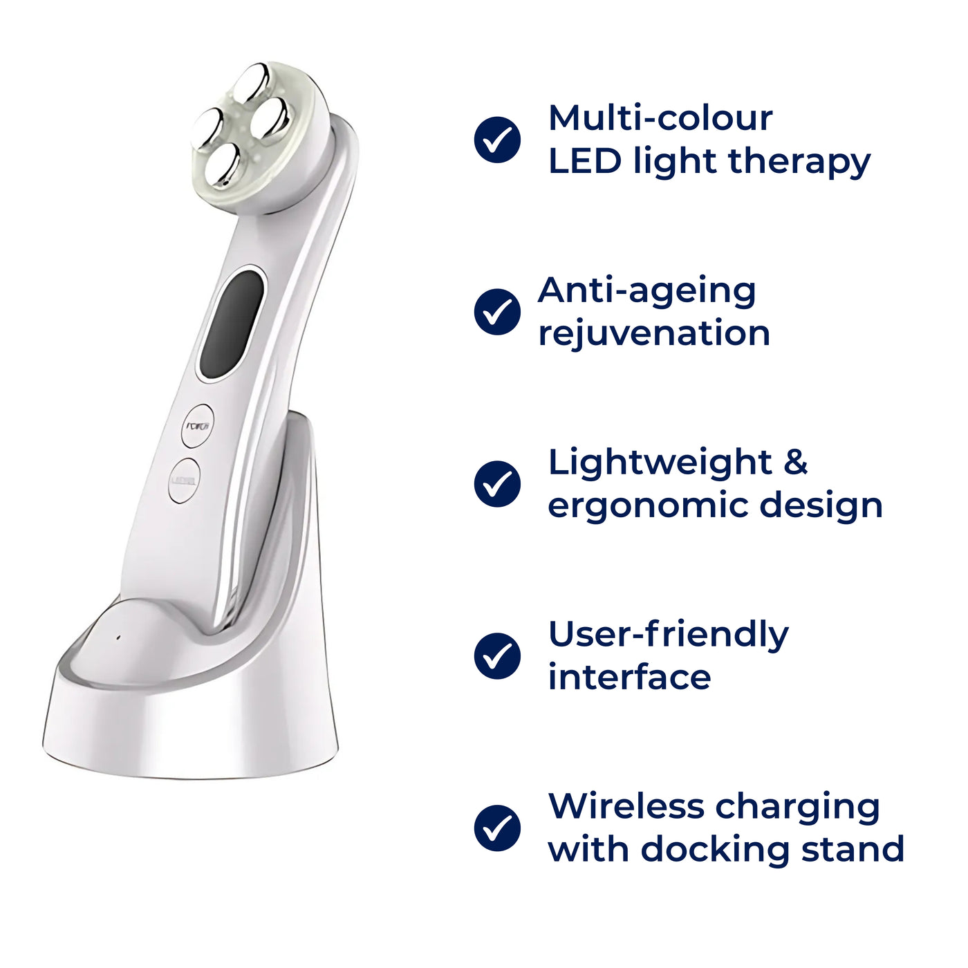 GlowBeam | LED Facial Wand – Anti-Ageing Light Therapy – Lightweight Design – Home Skincare for All Skin Types