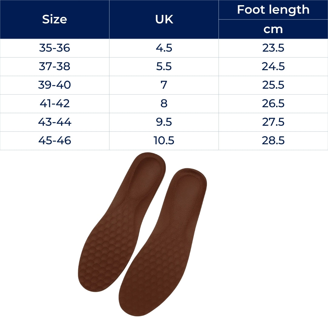 StrideSupport | Arch Support Orthopaedic Insoles – Pain Relief – Leather Breathable – Comfort & Alignment for All-Day Standing & Walking