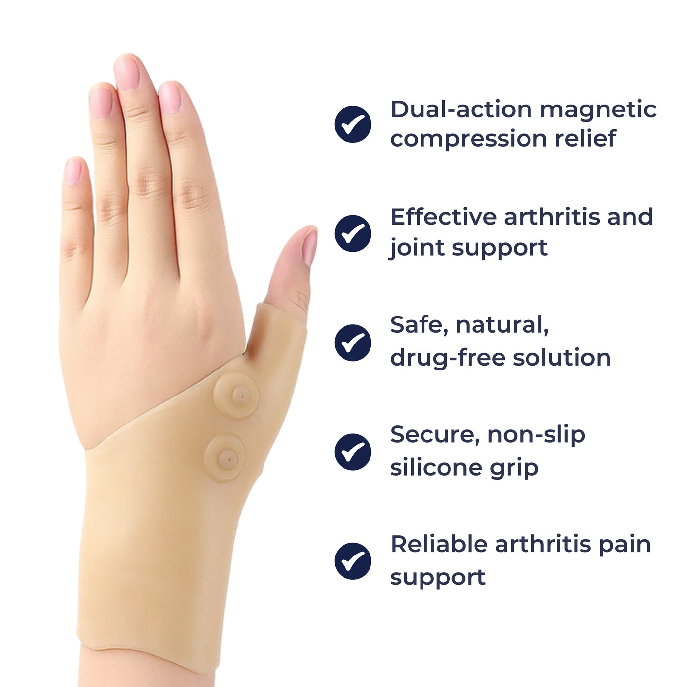 TheraMag | Magnetic Wrist Support Glove – Pain Relief + Compression – Non-Slip Silicone – Arthritis & Joint Support for Everyday Comfort