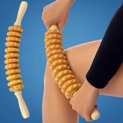 LymBalance | Lymphatic Drainage Roller – De-Puffing Anti-Cellulite Wood Massager – Skin Smoothing Pain Relief – Home Body Sculpting Tool