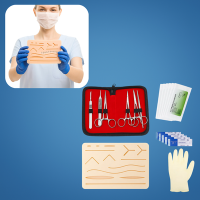 RealStitch | Suture Practice Kit – Durable Multi-Layer Silicone Pad with Tools – Tear-Resistant Reusable Training for Medical Students