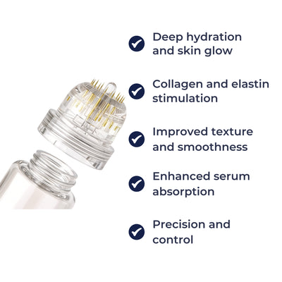 SkinVive | Derma Stamp Applicator – Precise Microneedles – Replaceable Head – Boost Serum Absorption for Radiant Skin